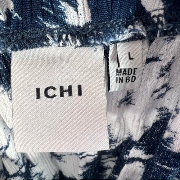 Ichi tank top flowers flowy ruffle detail Floral Print Sleeveless Top navy blue - Picture 8 of 11